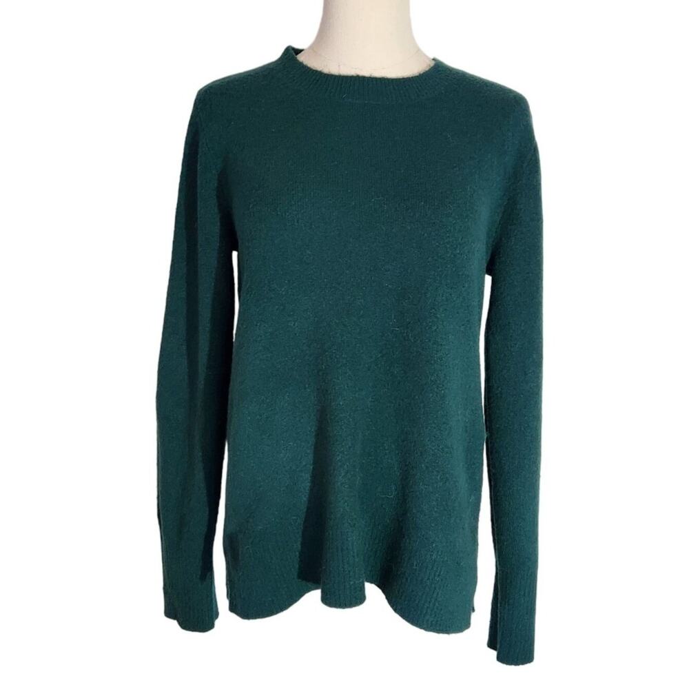 J. Crew Factory Soft Knit Green Crew Neck Wool Blend Sweater Womens Size S